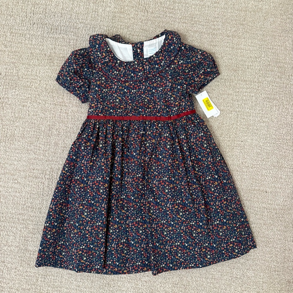 NWT Girls Edgehill Floral Kids Dress with Red Accents size 6